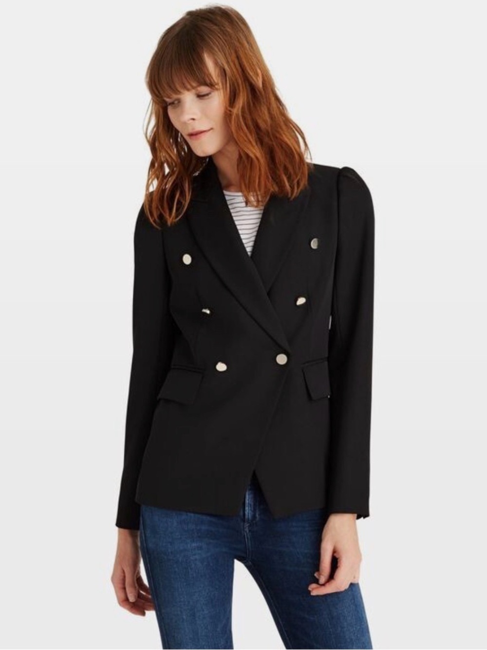 SET - with pants! Club Monaco Black Double-Breasted Blazer with Gold Buttons